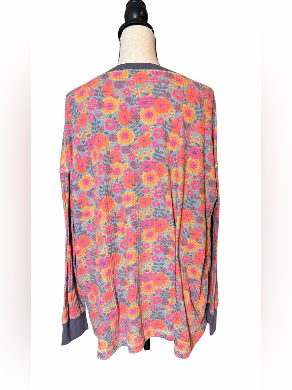 Natural Life Boho Waffle Knit Pajama Lounge Set - 3 Pieces, Floral Size XL - Picture 4 of 14